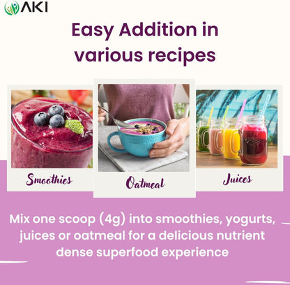 AKI Maqui Berry Extract Powder – Wild Harvested from Patagonia, Freeze-Dried Superfruit, 150g