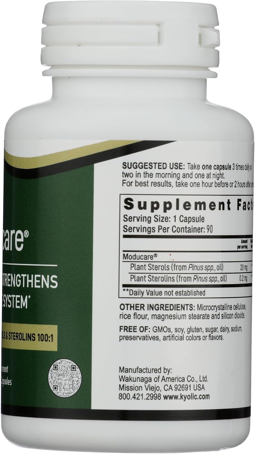 Kyolic Moducare Sterols - Plant Sterol Supplement, 90 VegiCaps - görsel 5