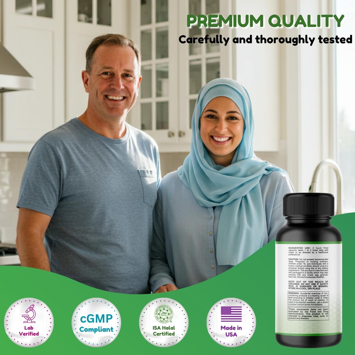 SHIFAA NUTRITION Halal Multivitamin for Women, Men & Adults – 30 Liquid Capsules with Iron, CoQ10, and 42 Fruits & Vegetables - görsel 5