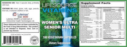 LifeSource Vitamins Women's Senior Multi - Multivitamin for Women Over 50 (180 Capsules, 60-Day Supply)