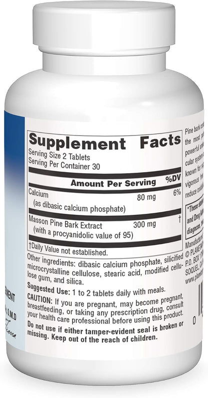 Planetary Herbals Pine Bark Extract 150 mg, 60 Tablets