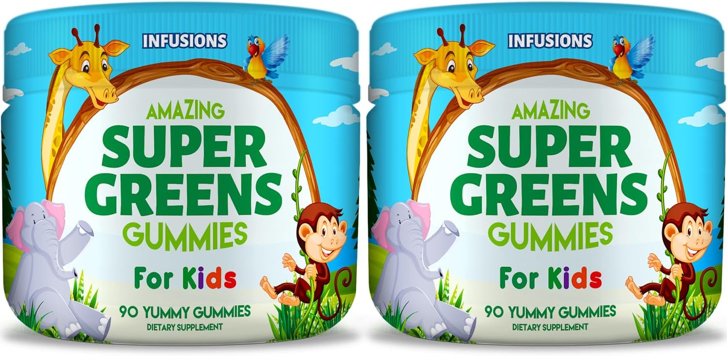 Infusions Super Green Gummies for Kids – 2 Pack (180 Gummies) - görsel 1