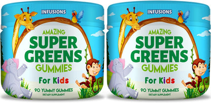 Infusions Super Green Gummies for Kids – 2 Pack (180 Gummies)