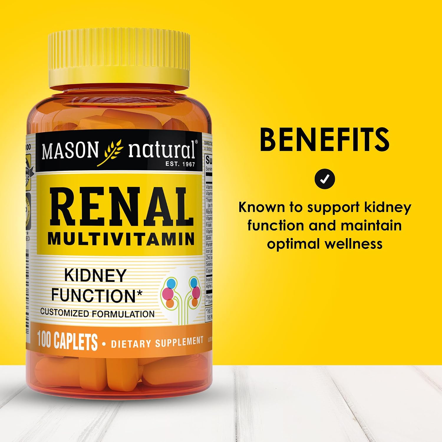 MASON NATURAL Renal Multivitamin with ALA & B Vitamins, 100-Day Supply - görsel 2