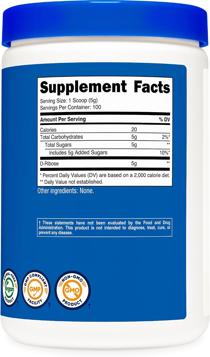 Nutricost D-Ribose Powder, 500g (100 Servings) - görsel 5