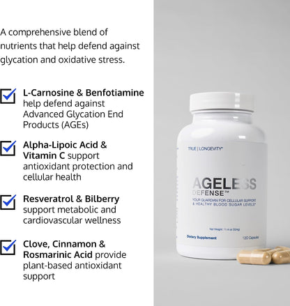 DRINK HRW AGELess Defence Ultimate Formulation – Supports Inhibition of Advanced Glycation End Products, Promotes Youthfulness (120 Tablets)