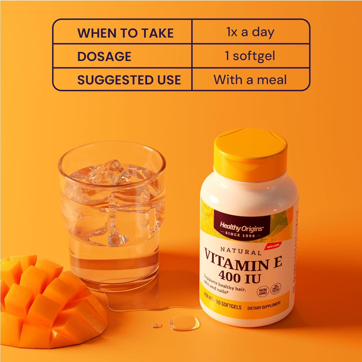 Healthy Origins Vitamin E 400 IU (Natural, Non-GMO, Gluten-free, Skin Support, Cardiovascular Support), 360 Softgels - görsel 5