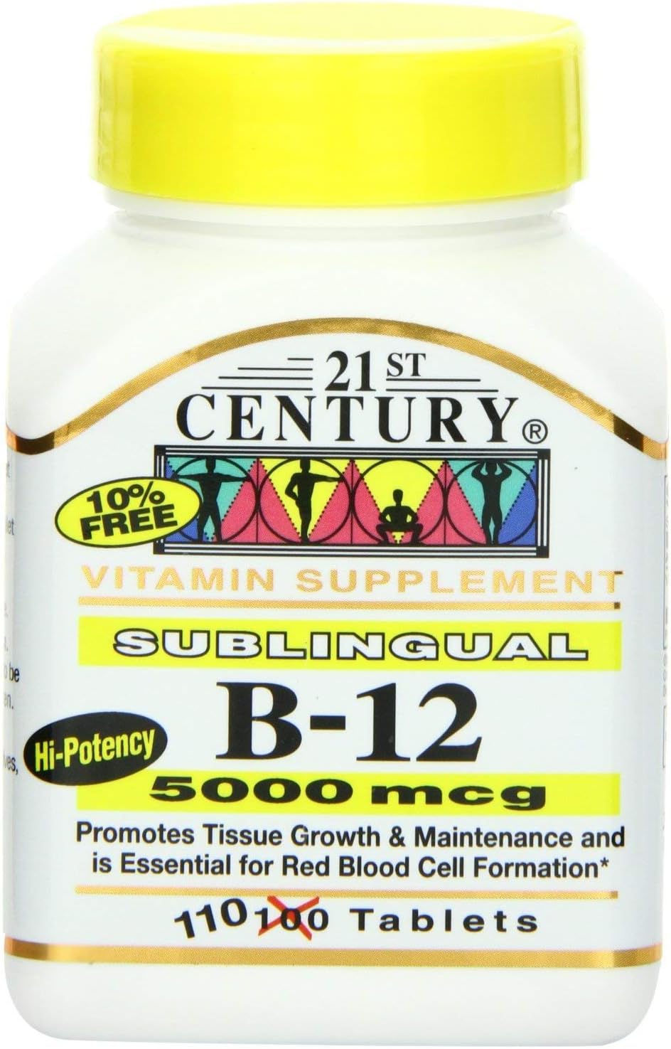 21st Century B-12 5000 mcg Sublingual Tablets, 110 Tablets (Pack of 2) - görsel 1