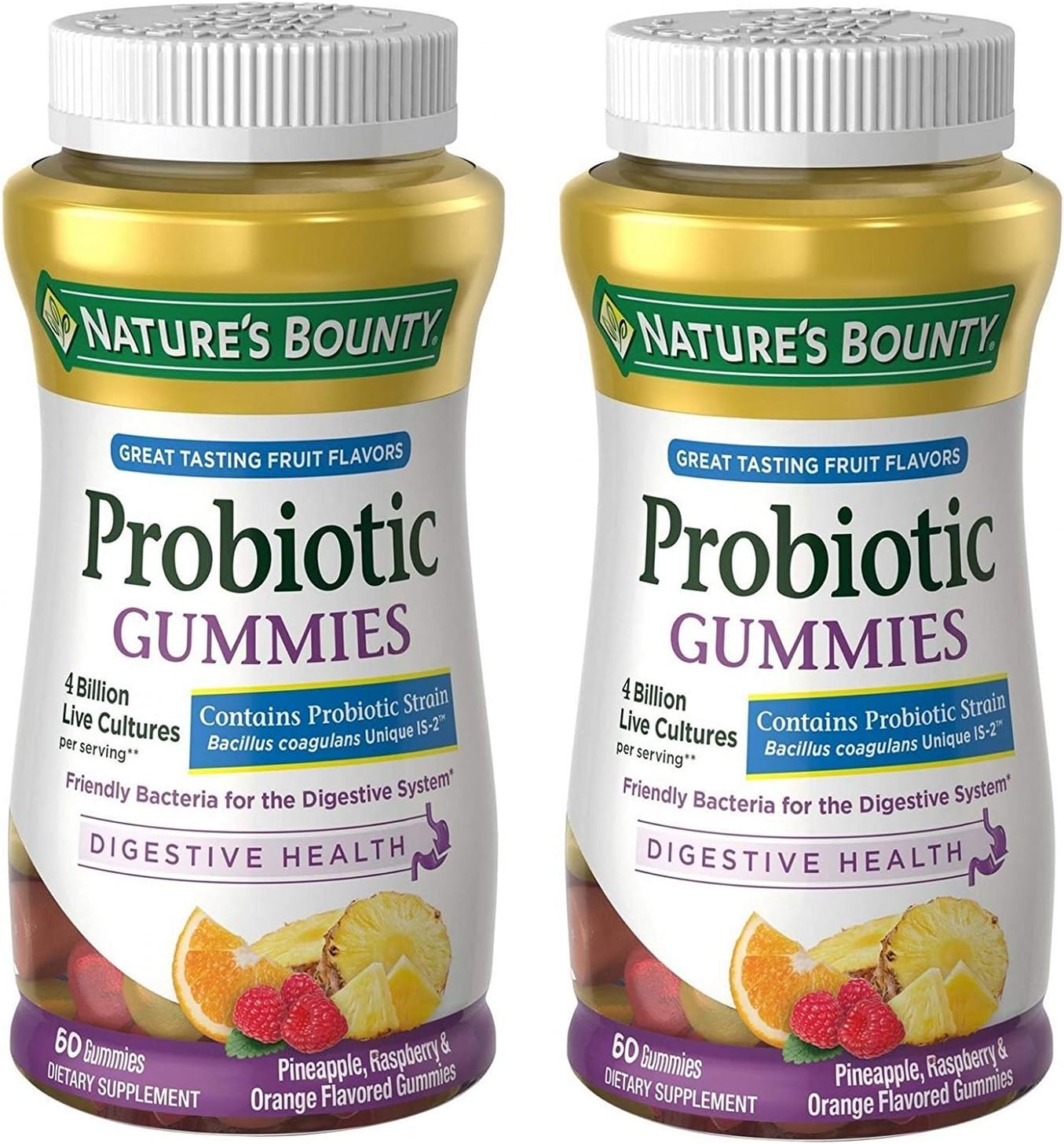 Nature's Bounty Probiotic Gummies - 120 Gummies (Pack of 2) - görsel 1