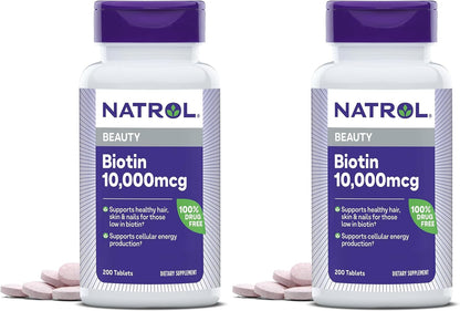 Natrol Beauty Biotin 10,000mcg Vitamins for Beauty, 100 Tablets
