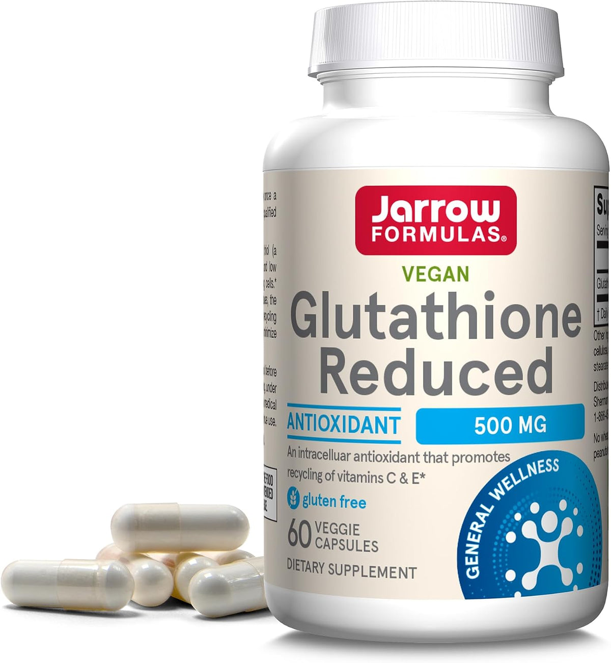 Jarrow Formulae Glutathione Reduced 500 mg – 60 Veggie Capsules - görsel 1