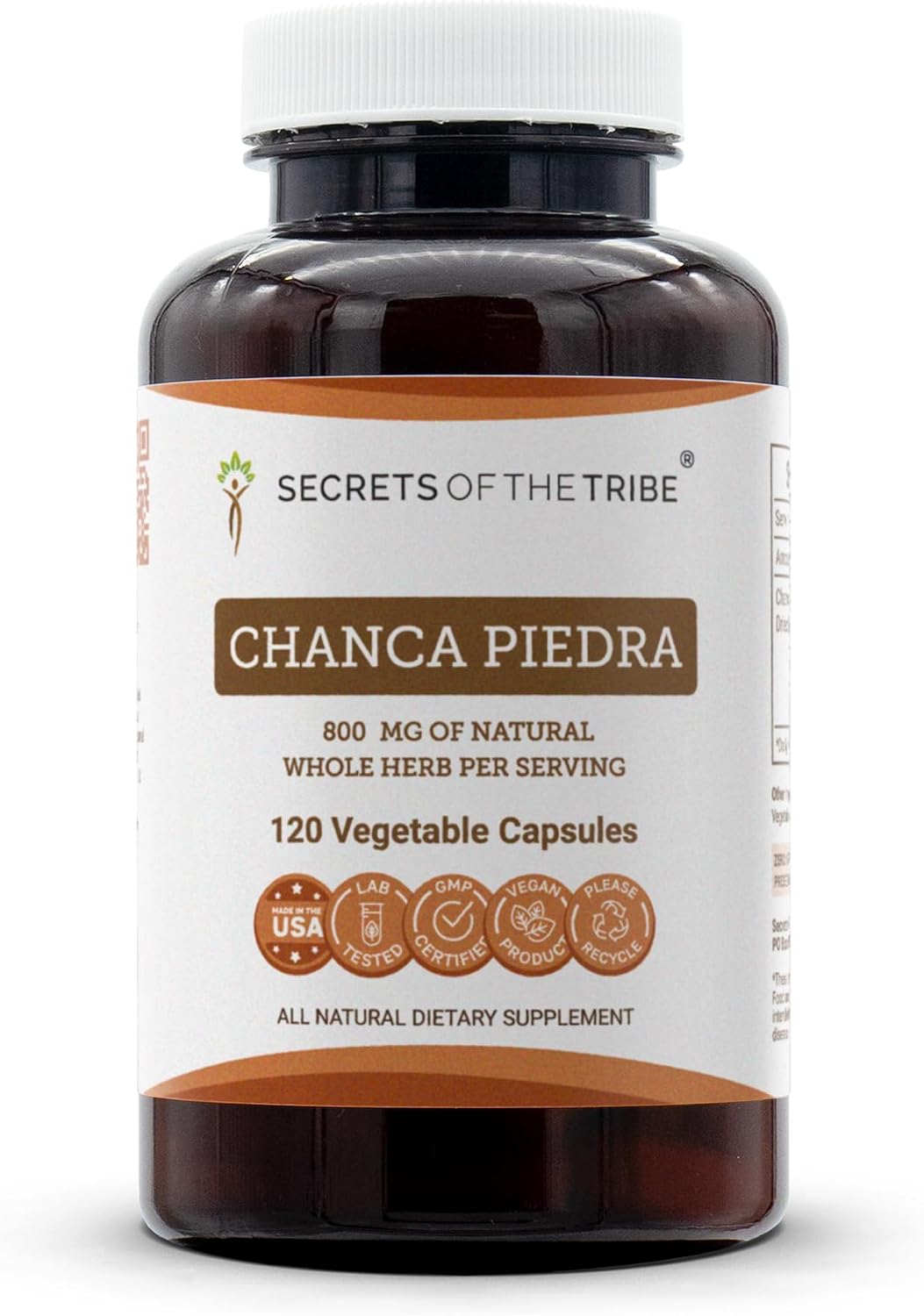 Secrets of the Tribe Chanca Piedra 120 Capsules – Phyllanthus niruri Dried Herbal Supplement - görsel 1