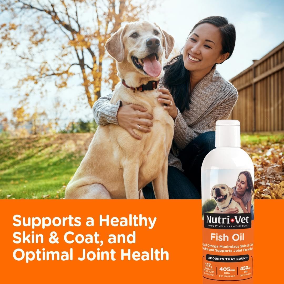 Nutri-Vet Fish Oil Supplement for Dogs, Skin and Coat Health, Menhaden Formula, 16 oz (473 ml) - görsel 2