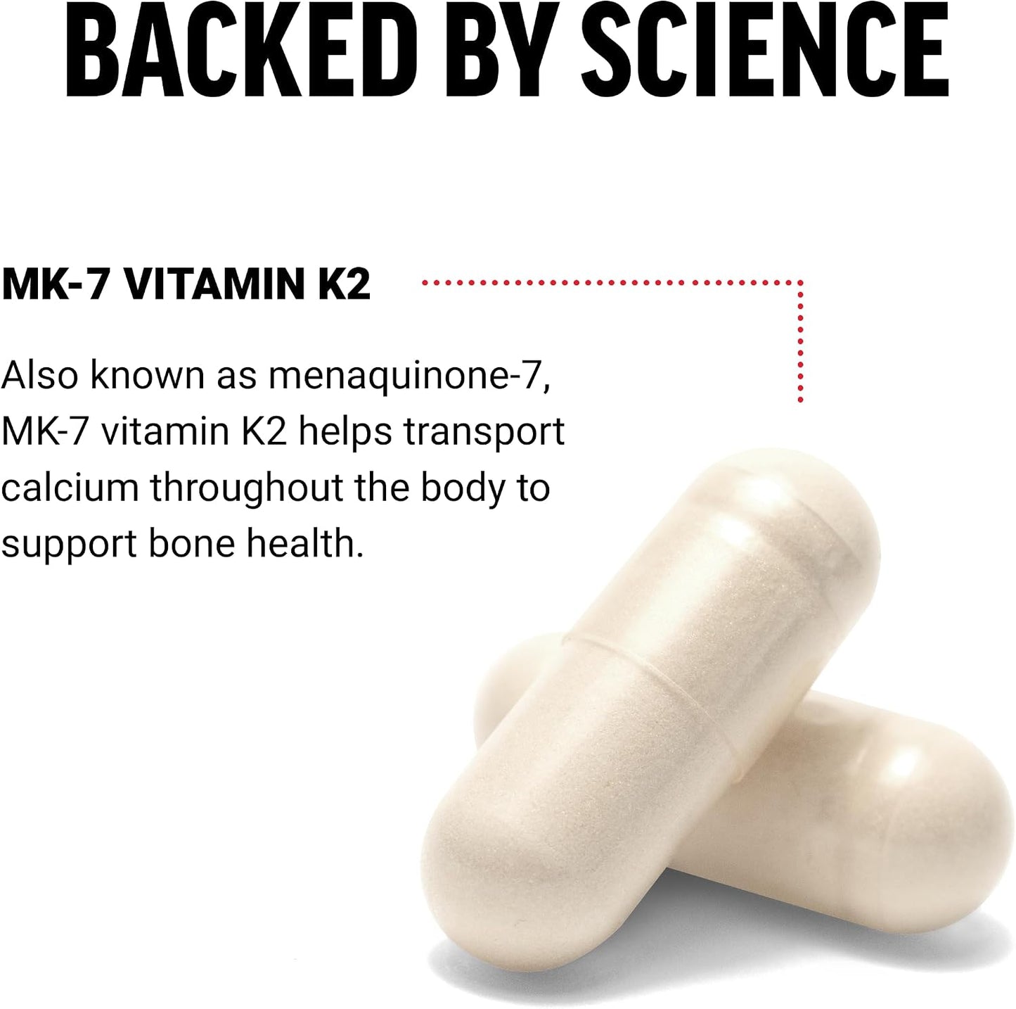 Force Factor MK-7 Vitamin K2 100mcg, Bone Support, Heart Health, Bio-available, Vegan, Non-GMO, 60 Vegetable Capsules - görsel 3