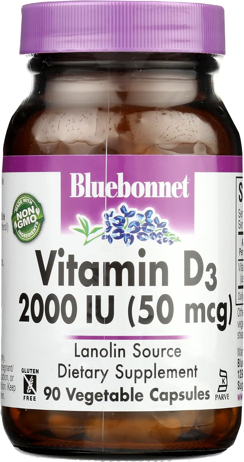 Bluebonnet Vitamin D3 2000 IU Vegetable Capsules, 90 Capsules - görsel 3
