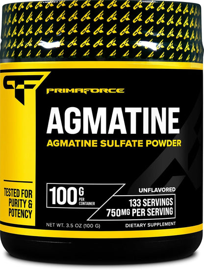 Primaforce Agmatine Sulphate Powder Supplement, 100 Grams – Promotes Nitric Oxide Production & Enhances Performance