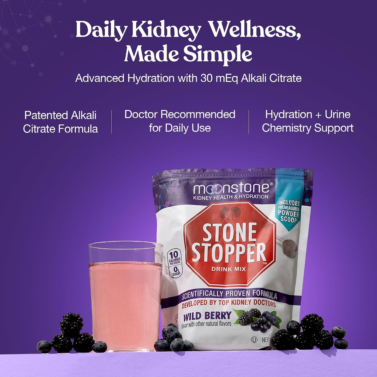 Moonstone Stone Stopper Drink Mix, Wild Berry - görsel 3
