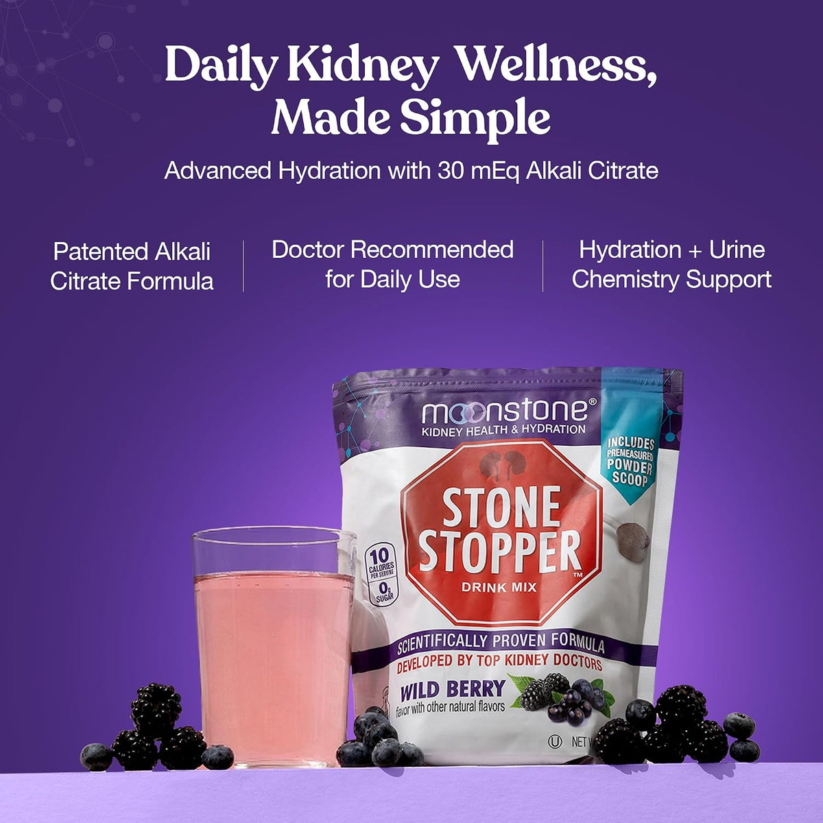 Moonstone Stone Stopper Drink Mix, Wild Berry - görsel 3
