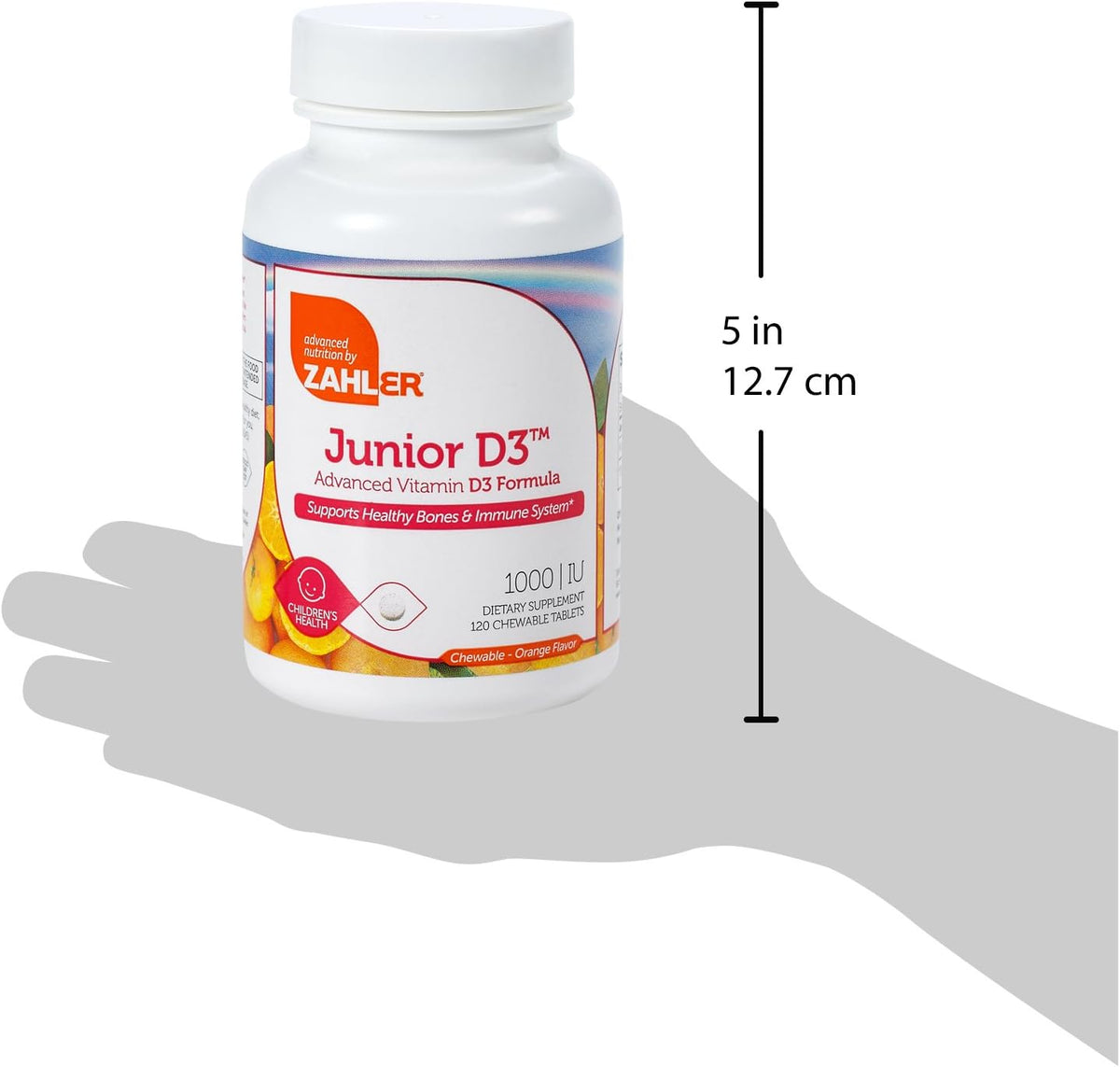 Zahler Junior D3 Chewable 1000IU for Kids - 240 Orange Flavoured Tablets - görsel 4
