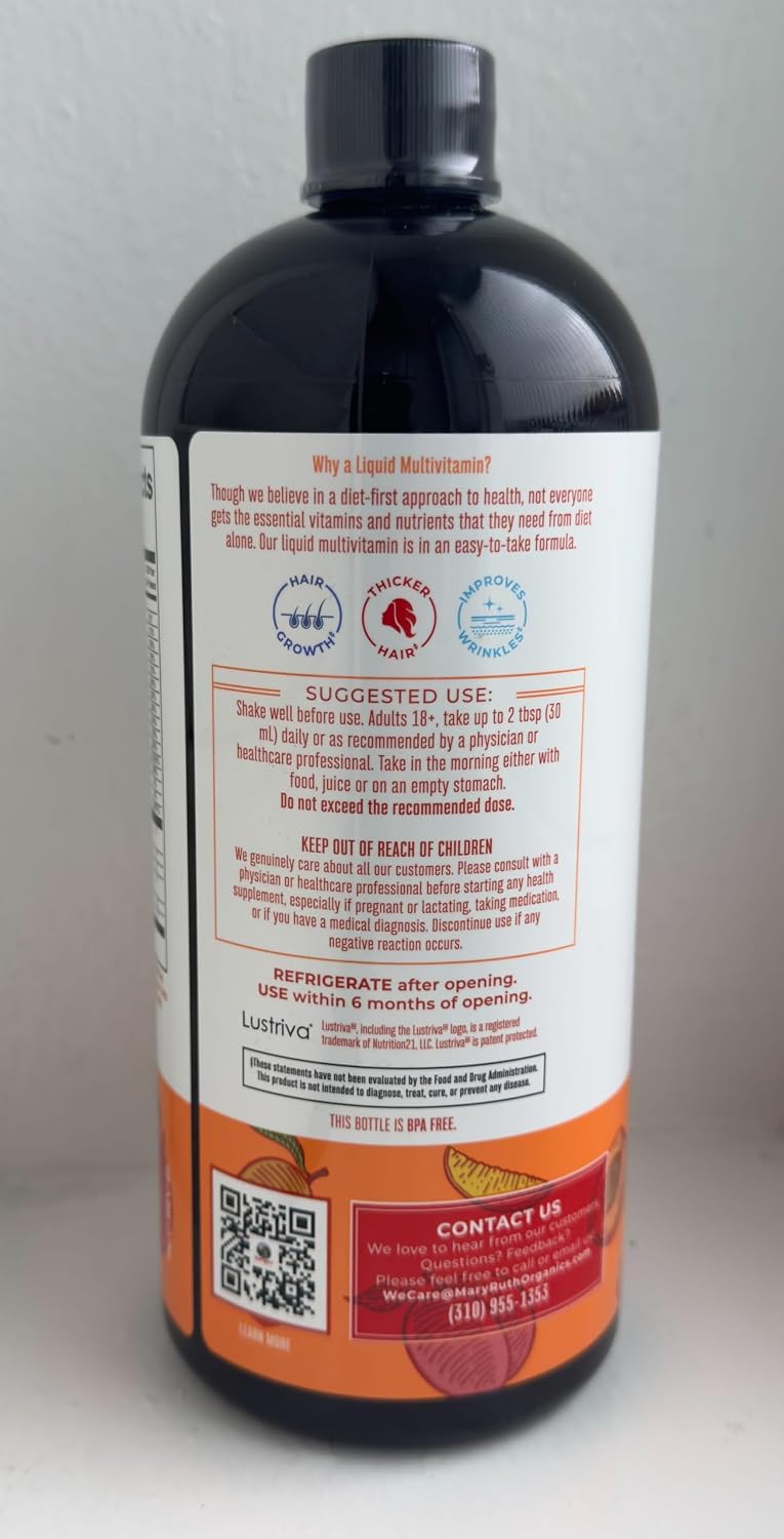 MaryRuth's Liquid Multivitamin + Hair Growth with Biotin 10,000mcg, 887 ml - görsel 10
