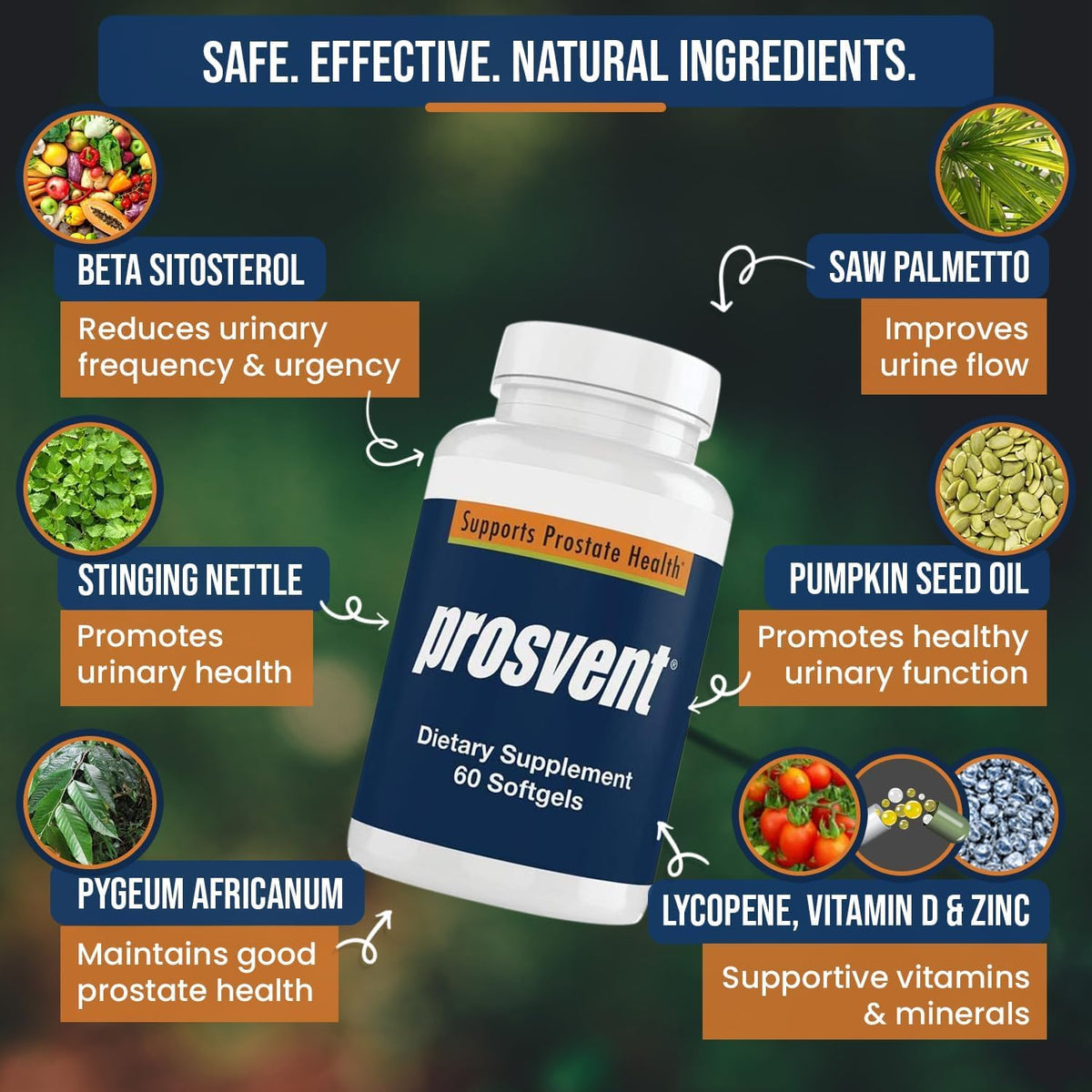 Prosvent Prostate Supplement for Men with – Lycopene: Antioxidant that helps protect prostate cells.* – Image 6