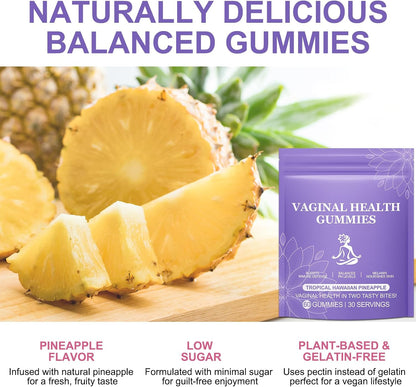 Pineapple Gummies for Women's pH Balance – 120 Count – Vegan & Low Sugar