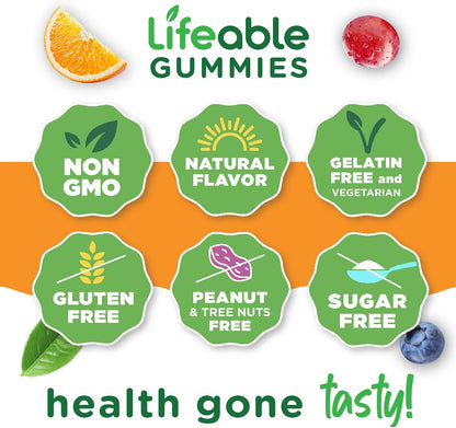 Lifeable Sugar-Free Multivitamin Gummies for Men with Iron – 90 Count