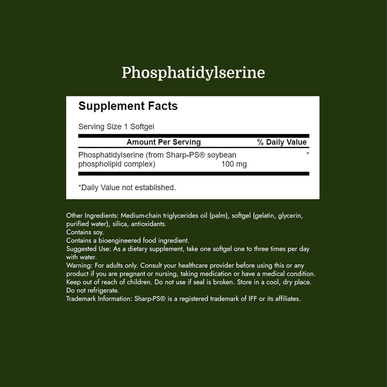 Swanson Phosphatidylserine 100 mg, 90 Softgels - görsel 4