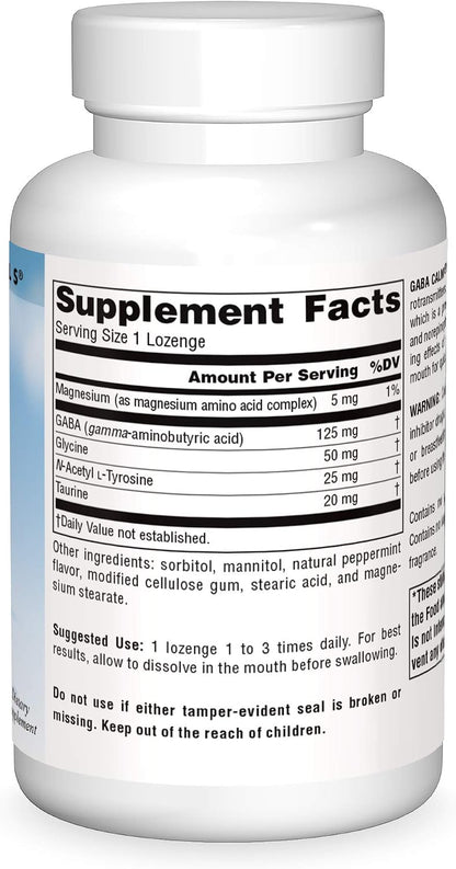 Source Naturals Serene Science, GABA Calm Quick Dissolving Peppermint Flavour - 120 Lozenges