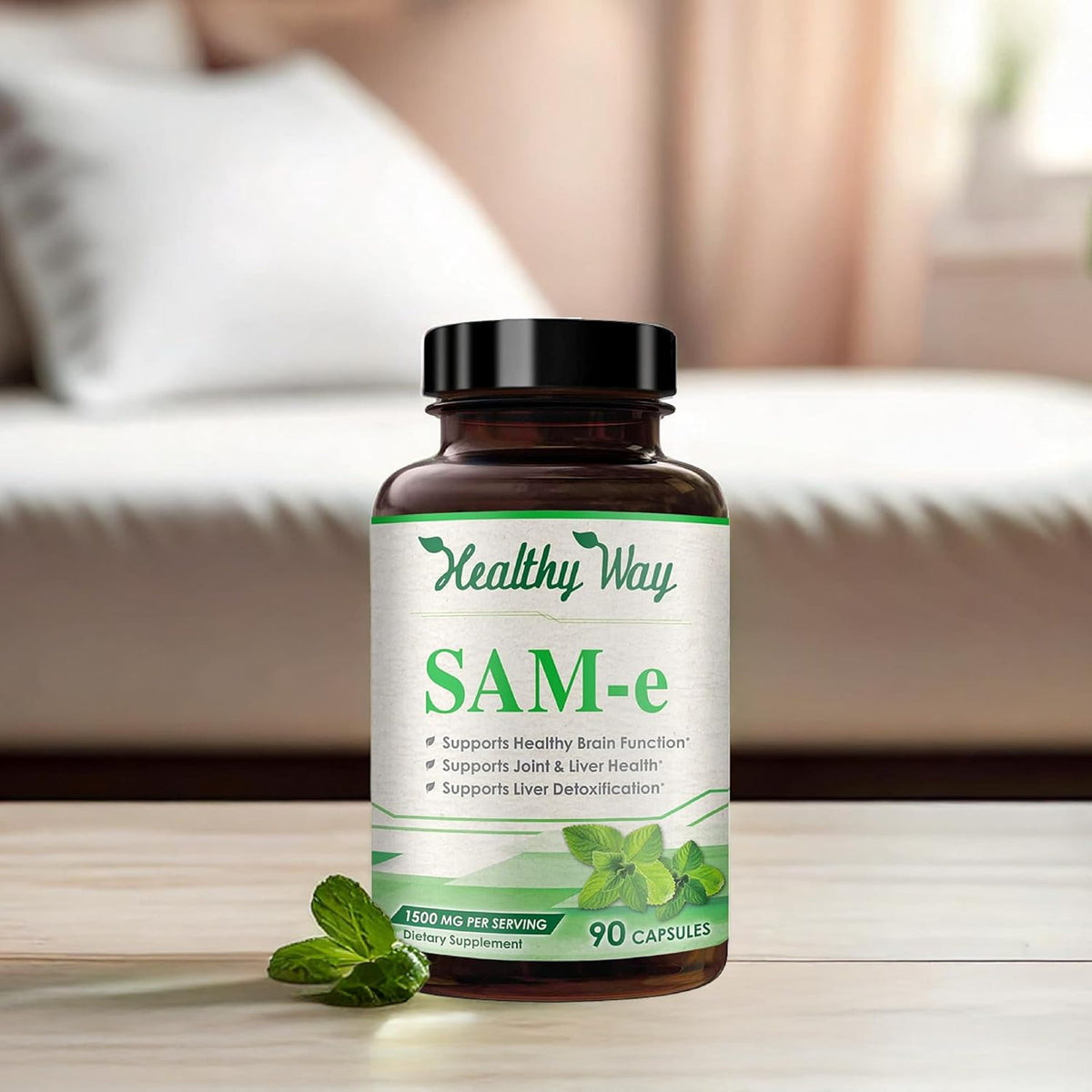 HealthyWayRx SAM-e 1500mg Capsules – High Strength S-Adenosyl-L-Methionine for Joint, Brain and Mood Support – Non-GMO, High Absorption (90 Capsules) - görsel 7