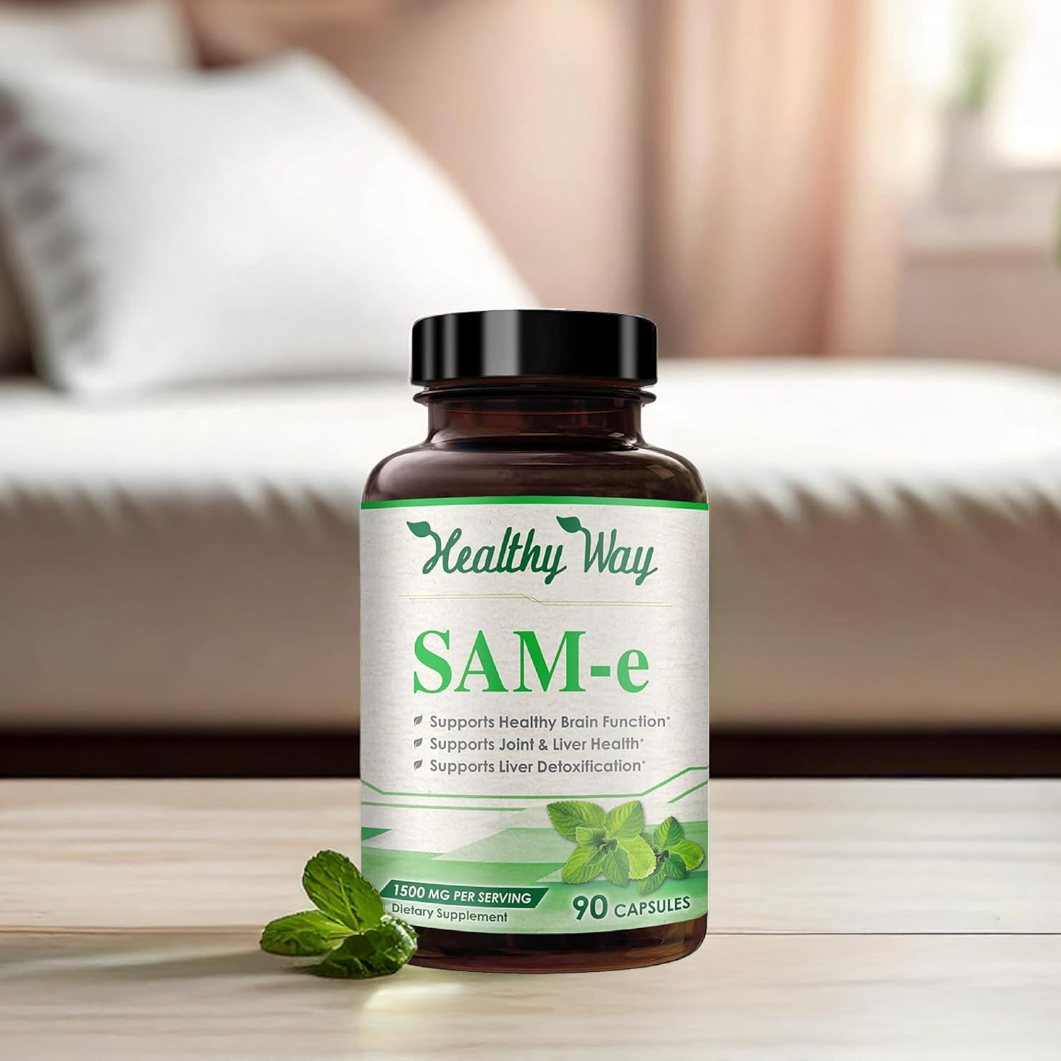 HealthyWayRx SAM-e 1500mg Capsules – High Strength S-Adenosyl-L-Methionine for Joint, Brain and Mood Support – Non-GMO, High Absorption (90 Capsules) - görsel 7