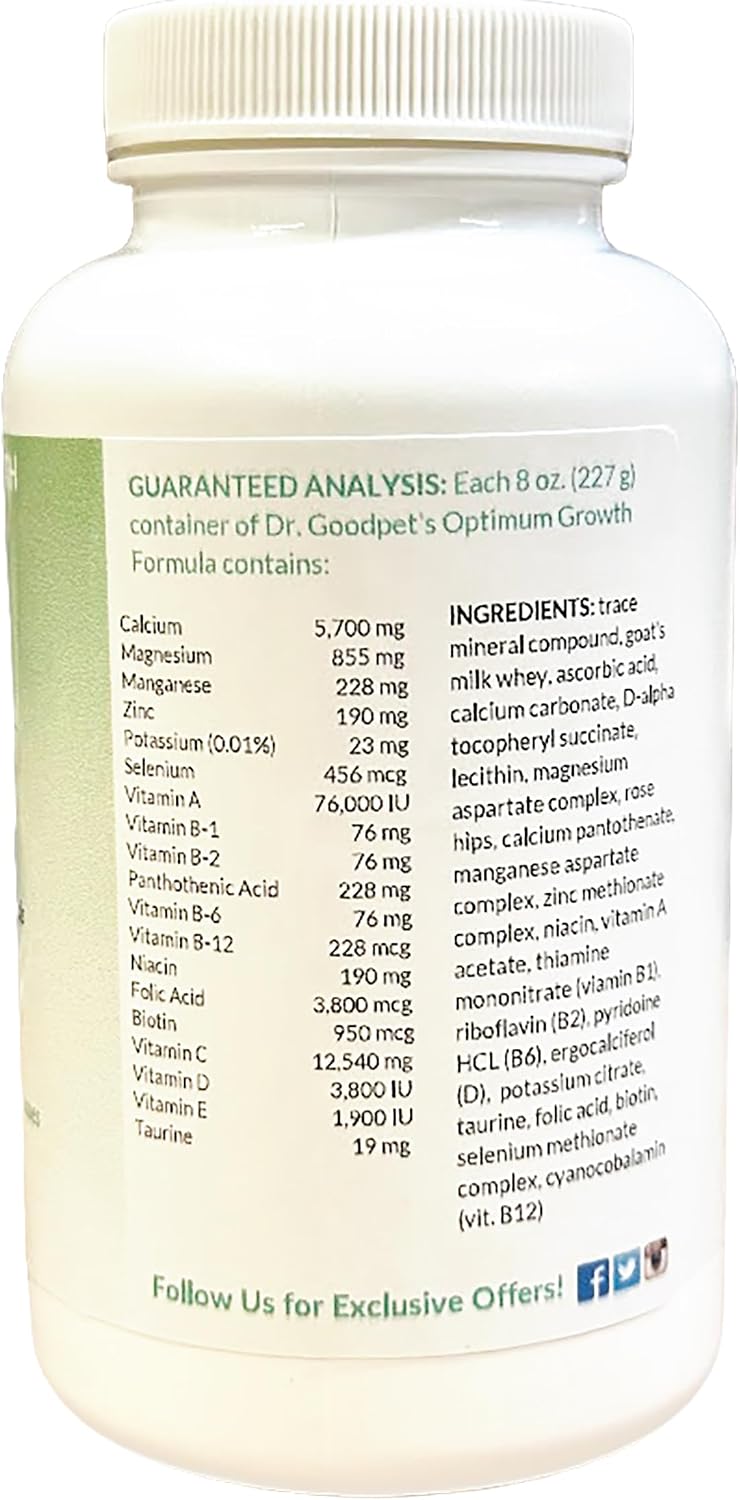 Dr. Goodpet Optimum Growth Formula – Natural Puppy & Kitten Vitamin & Mineral Supplement Powder - görsel 5