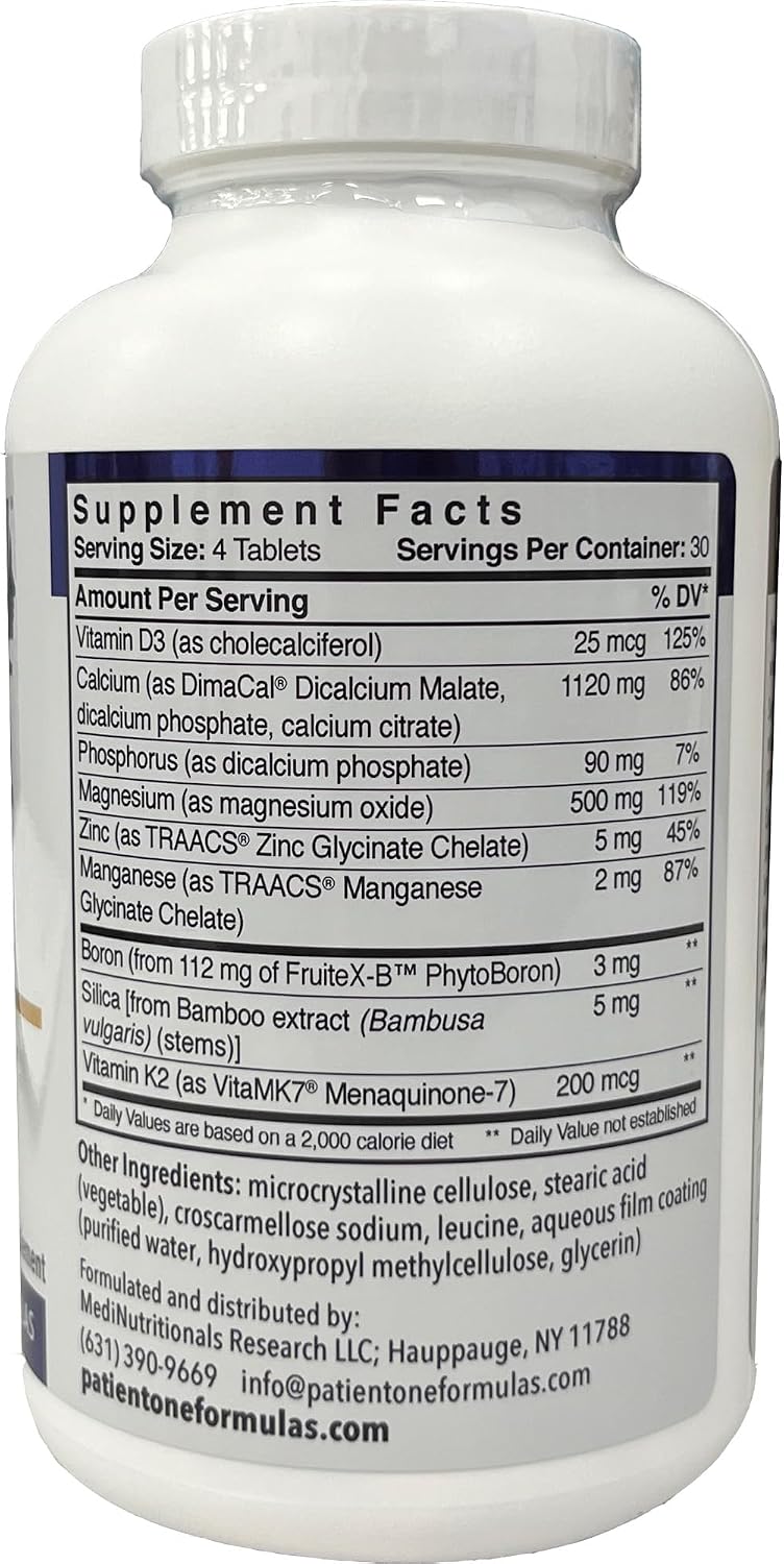 Patient One OsteoOne | Bone Health Supplement with Calcium, D3, K2 | 120 Tablets - görsel 7