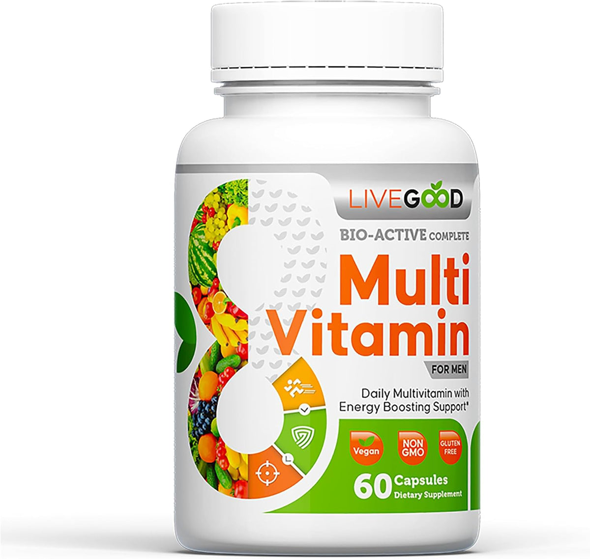 LiveGood Bio-Active Complete Multivitamin for Men - 60 Capsules - görsel 1
