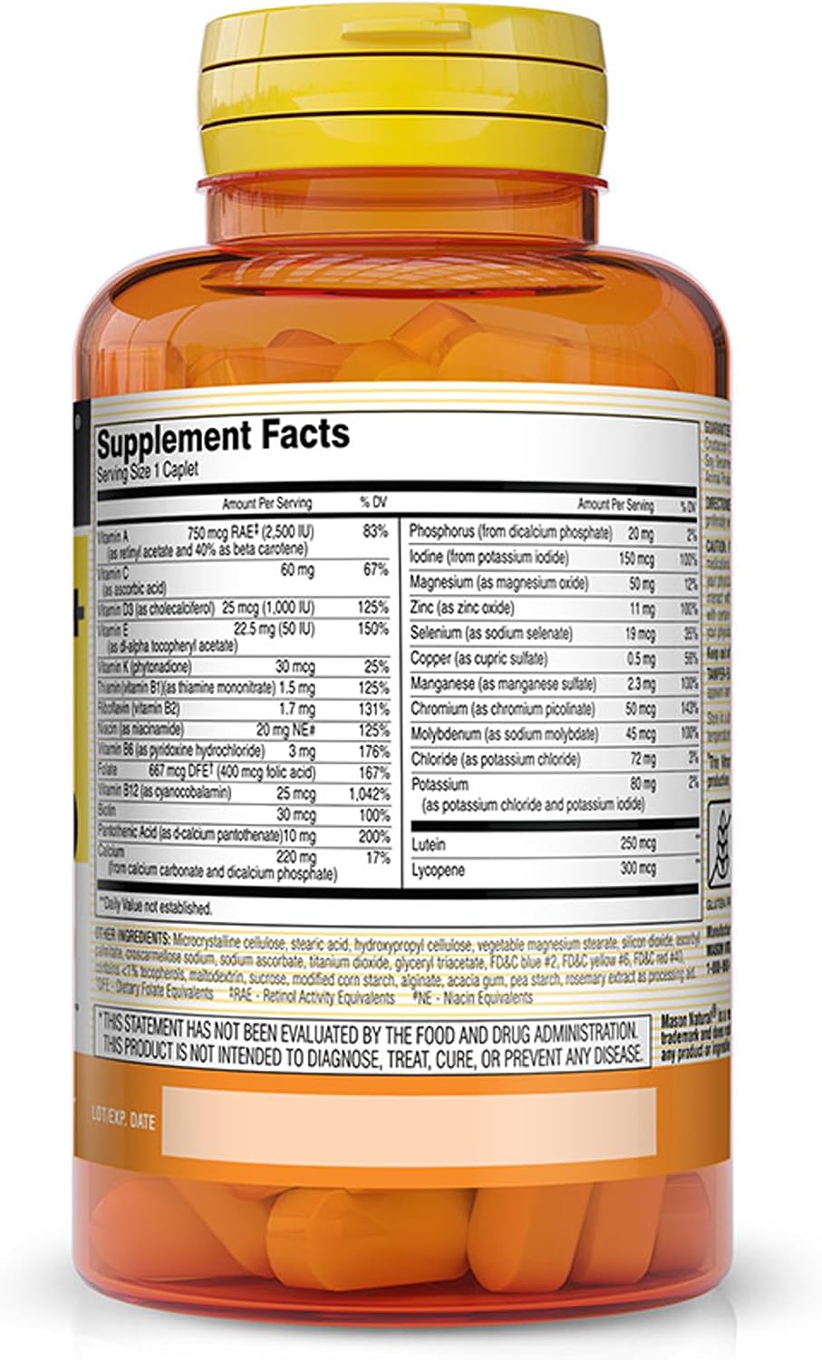 MASON NATURAL Vitrum 50+ Adult Multi, Iron-Free - Multivitamin for Men & Women Over 50, 180 Tablets - görsel 2