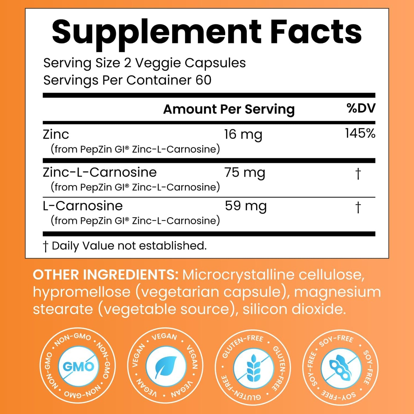 Doctor's Best PepZin GI – Zinc-L-Carnosine Complex for Digestive Support (120 Veg Capsules) - görsel 2