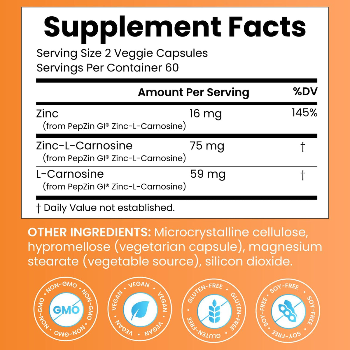 Doctor's Best PepZin GI – Zinc-L-Carnosine Complex for Digestive Support (120 Veg Capsules) - görsel 2