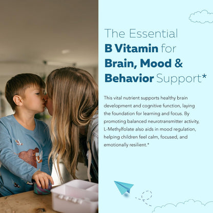 Organic Kids L-Methylfolate + Methyl B12 Cofactor - MTHFR Sublingual Form - 5-MTHF, Superior Form of Folate - Adjustable Dosage for All Ages - Mood, Behaviour, Cognition - Organic Berry Flavour, 30 ml