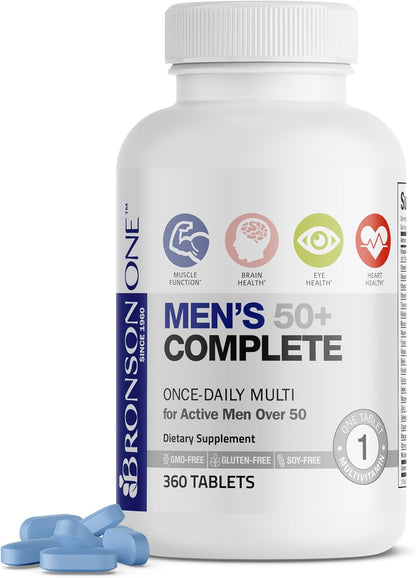 Bronson ONE Daily Men's 50+ Complete Multivitamin Multimineral, 360 Tablets