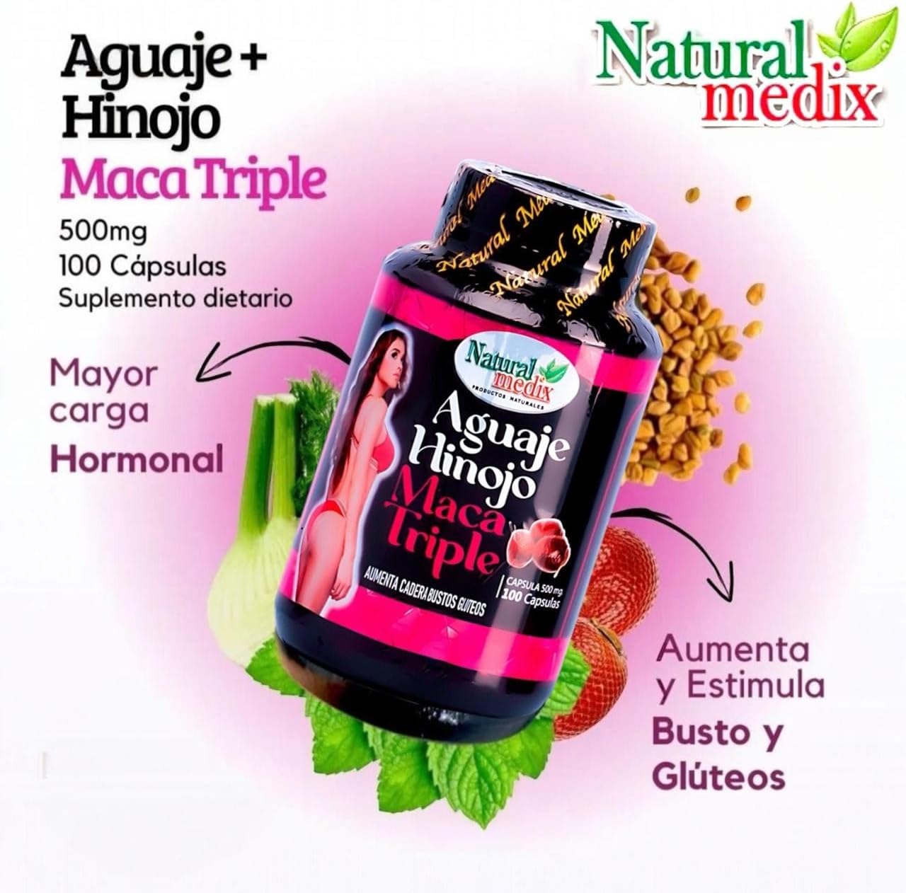 Natural medix Aguaje Hinojo Maca Triple – Maca Root Supplement for Feminine Balance - görsel 3