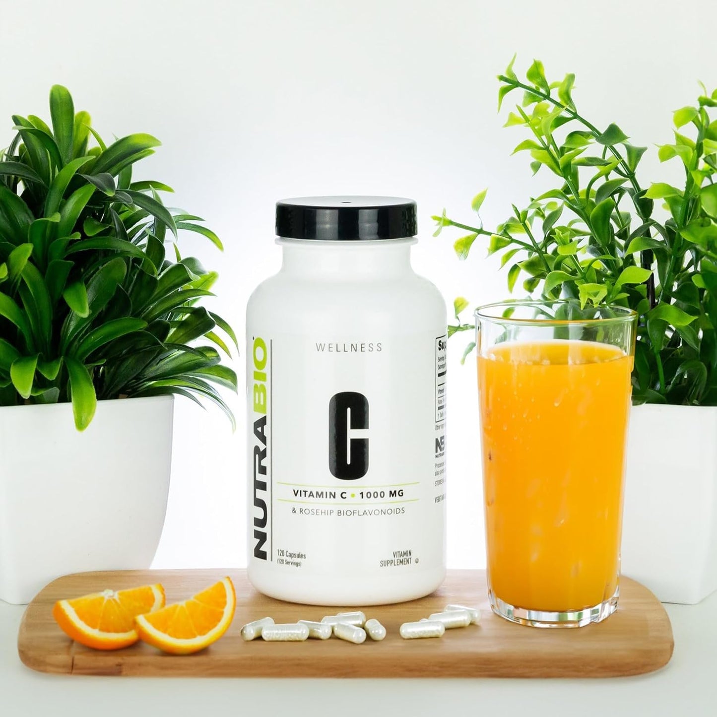NutraBio Vitamin C with Rose Hips – High Potency 1000mg – 120 Capsules - görsel 2