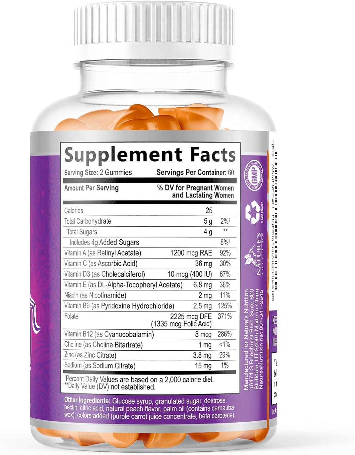 Prenatal Vitamins for Women – Pregnancy Gummies with Folic Acid, Vitamin A, C, D3, B12, B6 – Prenatal Multivitamin Gummy for Foetal Support, Pregnant & Nursing Women – 120 Gummies - görsel 9