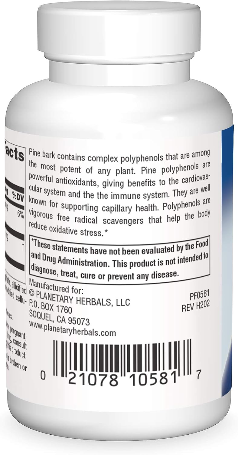 Planetary Herbals Pine Bark Extract 150 mg, 60 Tablets - görsel 2