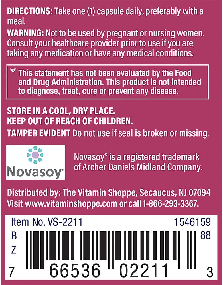 The Vitamin Shoppe Phytoestrogen Complex - One Day (60 Capsules) - görsel 3