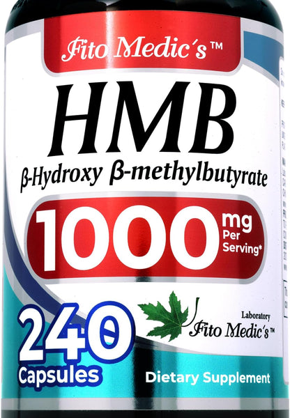 FITO MEDIC'S Lab HMB Supplement - 240 Capsules, 1000 mg Free Acid, Ultra-High Absorption