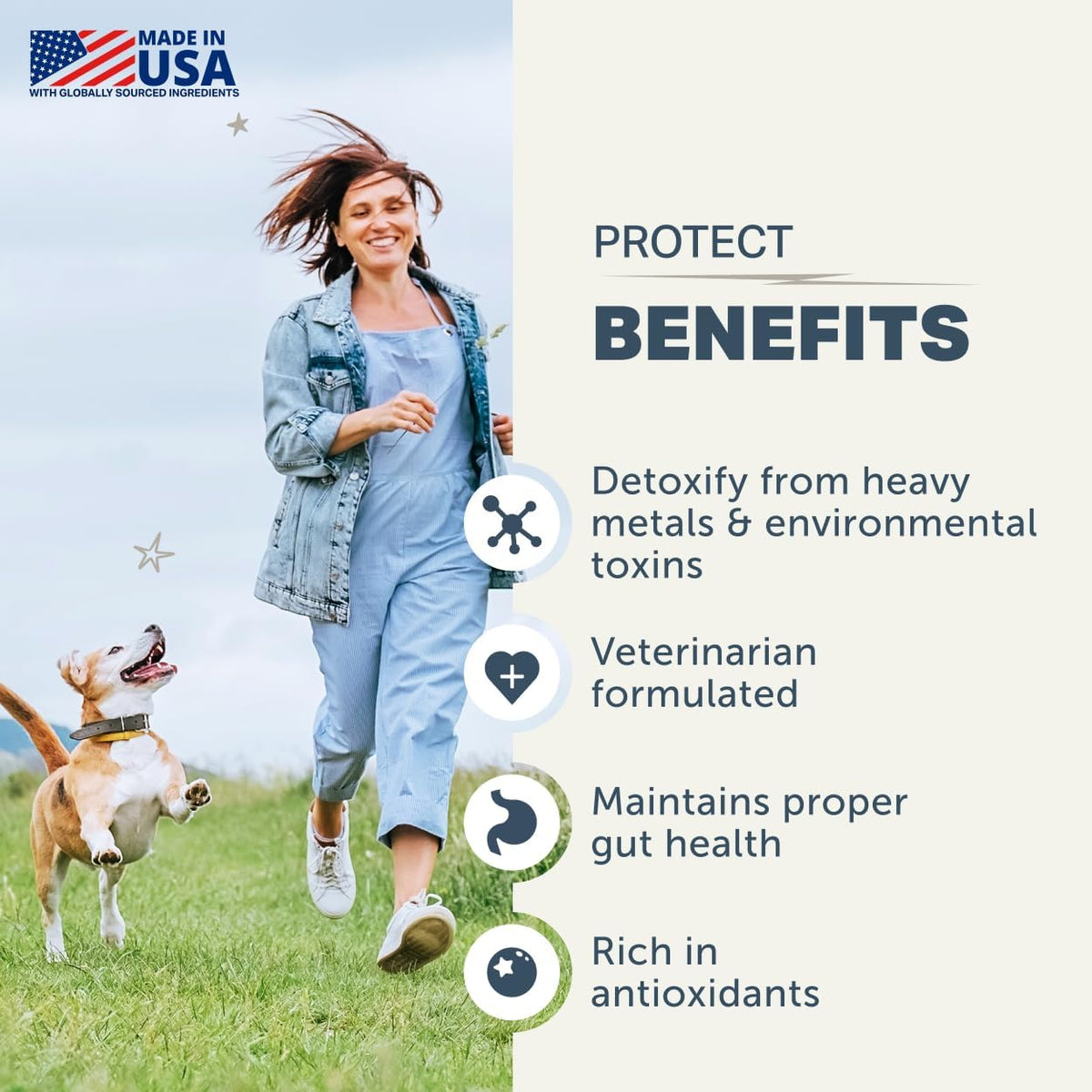 Protect - Probiotics for Dogs - Veterinary Formulated - with Natural Prebiotics and Antioxidants - Detoxification & Gut Health - 30 Day Large Dog Supply - görsel 2