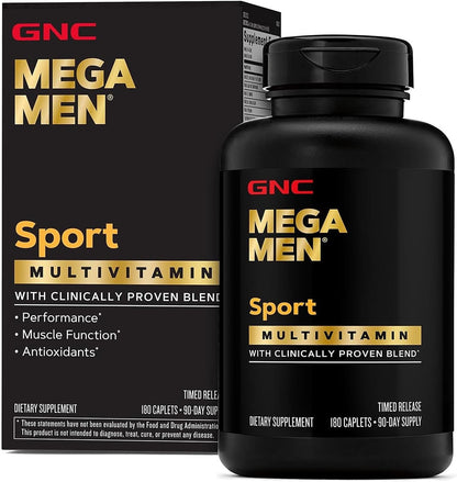 GNC Mega Men Sport Multivitamin – Performance, Muscle Function &amp; General Health (180 Tablets)