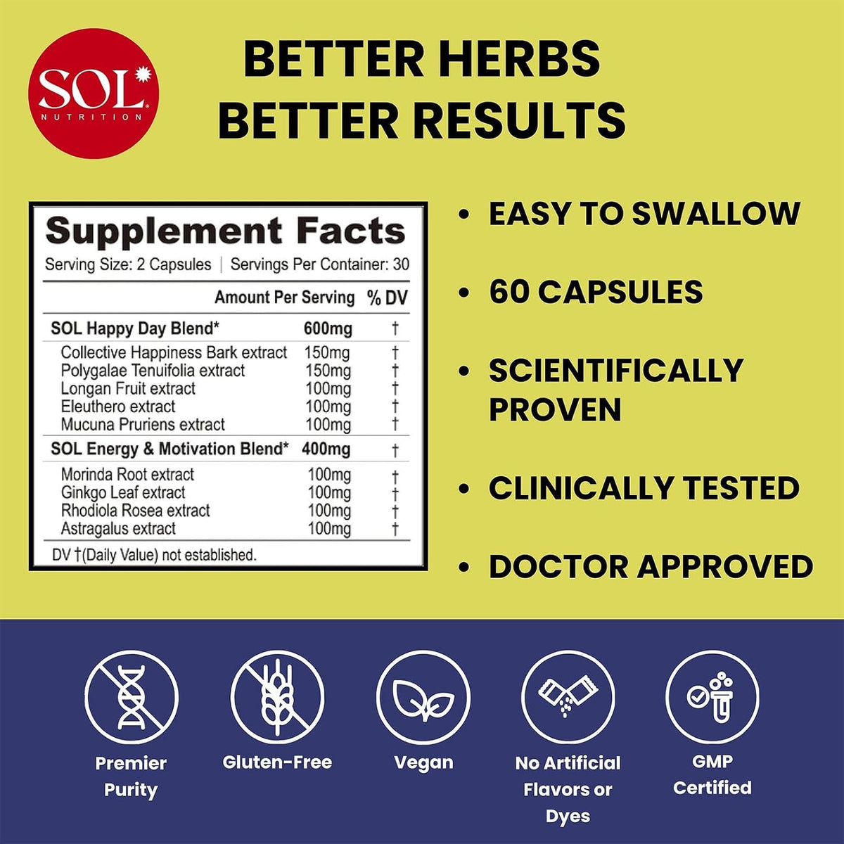 Happy Day Supplement – Herbal Blend with Collective Happiness Bark, Astragalus, and Ginkgo Biloba - görsel 2
