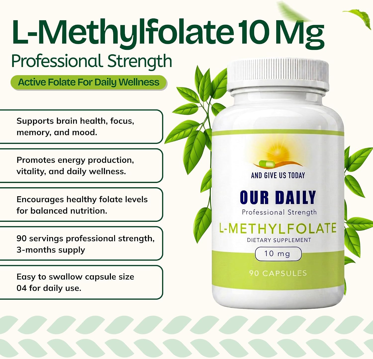 Our Daily Vites L-Methylfolate 10 mg – High-Strength Active Folate (5-MTHF), 90 Vegan Capsules - görsel 2