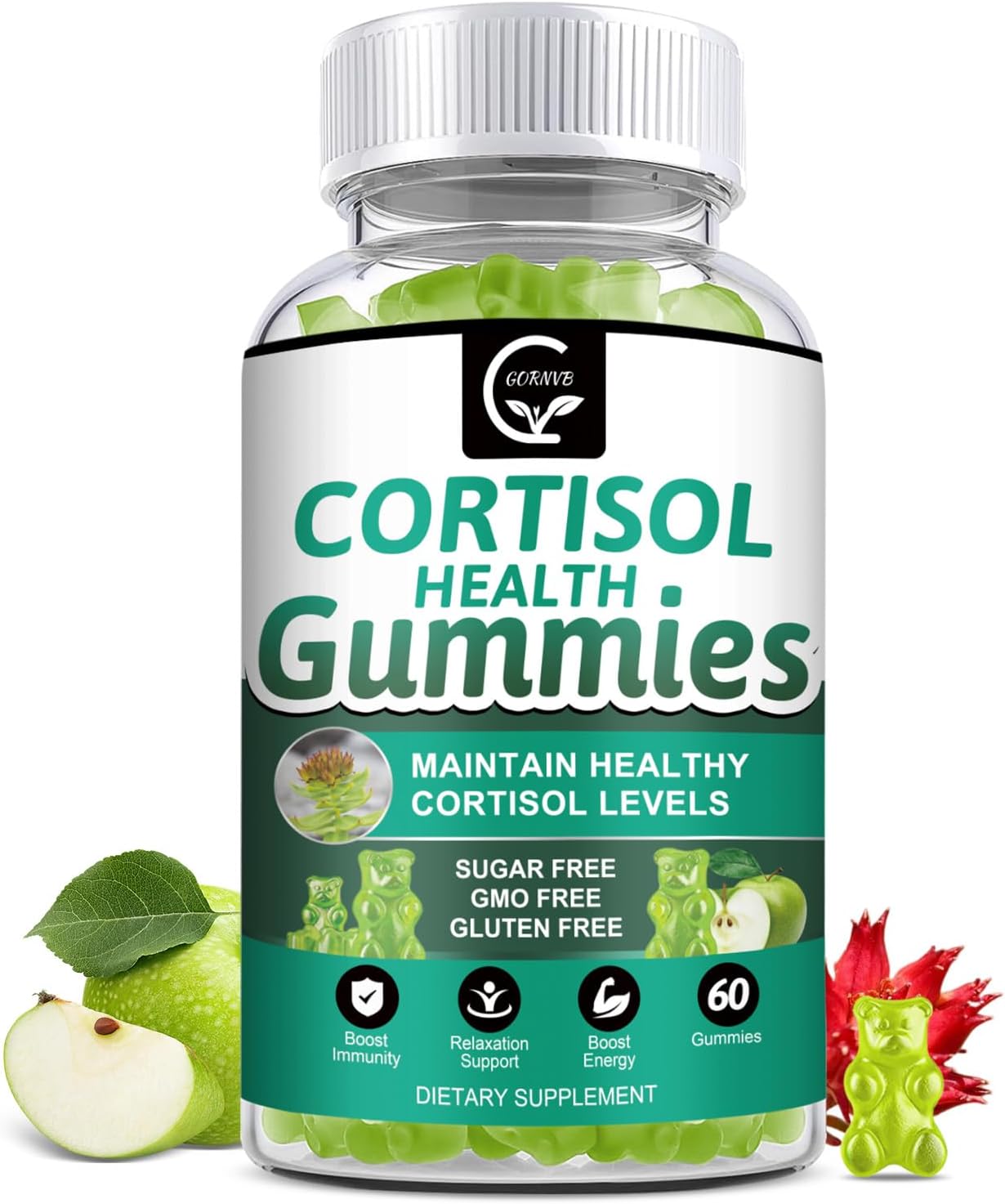 GORNVB Sugar-Free Cortisol Gummies, 9-in-1 Stress Relief & Relaxation Supplement - görsel 1